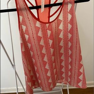 Orange and White Top size Small